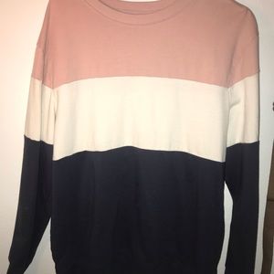 Target Medium Sweatshirt Sweater Tri-Color color block pink blue cream / white